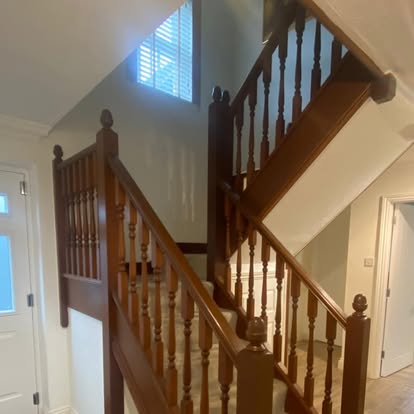 Original wooden staircase before painting